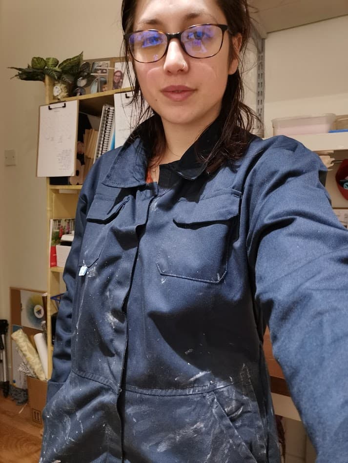 Heidi in her Cornish workshop